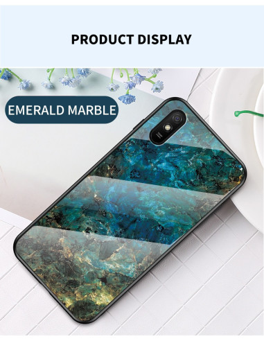 Redmi 9A Marmorskal 9H Härdat Glas Baksida Glassback V2