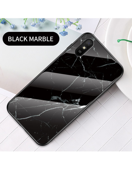 Redmi 9A Marmorskal 9H Härdat Glas Baksida Glassback V2