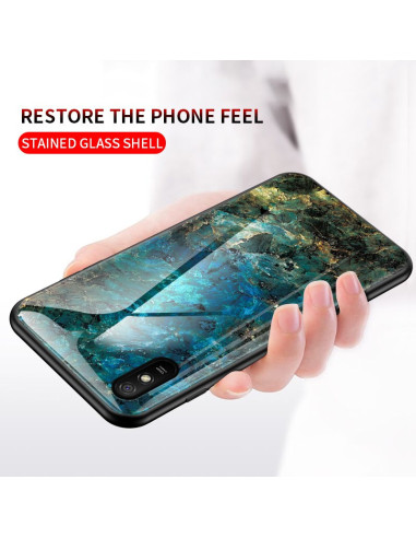 Redmi 9A Marmorskal 9H Härdat Glas Baksida Glassback V2