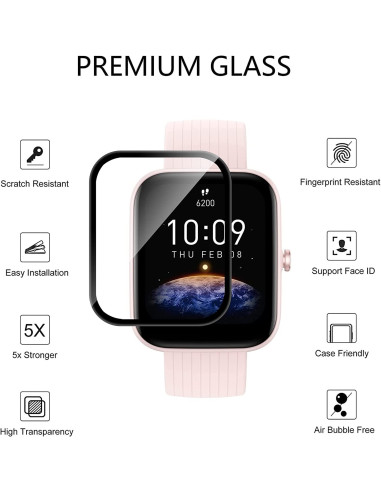 [2-PACK] Amazfit Bip 3 / 3 Pro Härdat Glas FullFrame 3D 0.2mm 9H