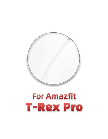 Transparent skärmskydd för Amazfit T-Rex 2, visande rund form