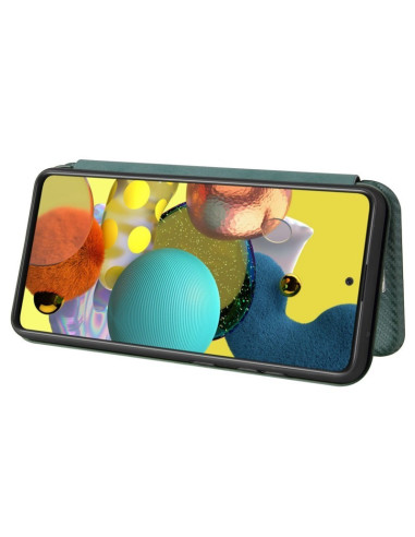 Samsung A13 4G flipfodral i svart med kortfack, öppet för visning av skärmen