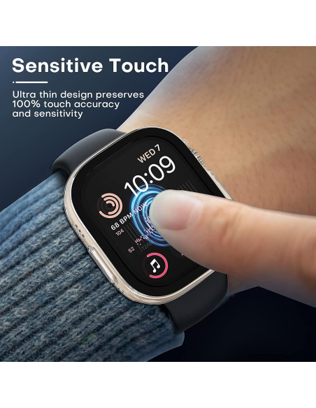 2-PACK Apple Watch 49mm Ultra Stötdämpande Skal 9H Härdat Glas 2in1 Transparent