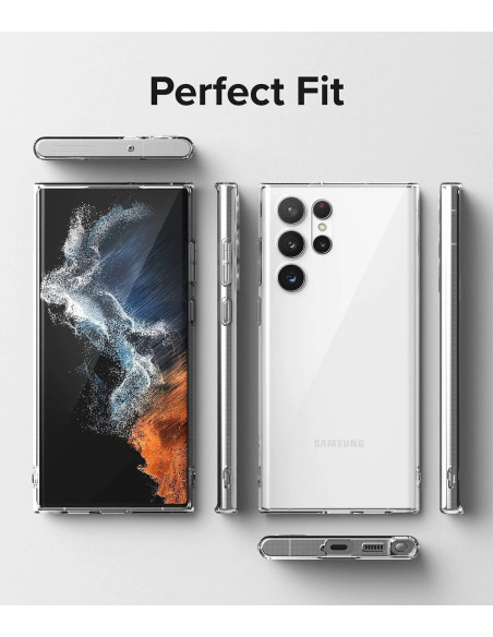 Samsung S23 Ultra Stöttåligt Genomskinligt Skal Simple