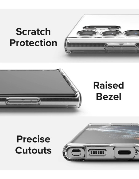 Samsung S23 Ultra Stöttåligt Genomskinligt Skal Simple