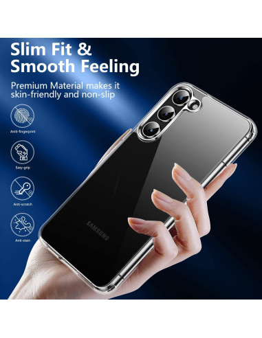 Samsung S23 Stöttåligt Genomskinligt Skal Simple
