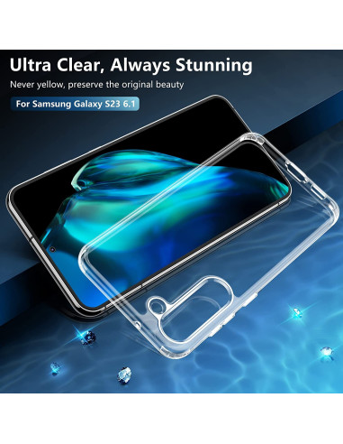 Samsung S23 Plus Stöttåligt Genomskinligt Skal Simple