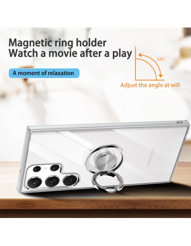 Samsung S23 Ultra Stöttåligt Mobilskal med Ringhållare Fresh