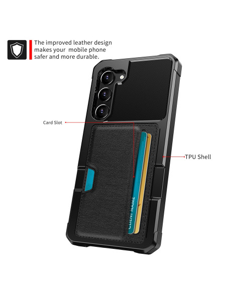 Samsung S23 Ultra Stöttåligt Skal med Kortfack Solid V2