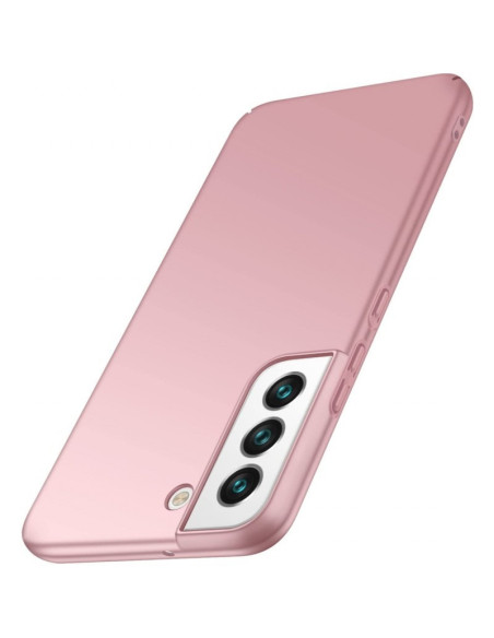 Rosenguld mobilskal Basic V2 för Samsung S23 Plus, sett från sidan med kameraskydd