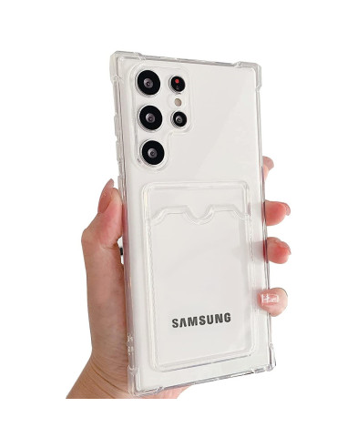 Stöttåligt Skal med Kortfack Förstärkta Hörn Samsung S23 Ultra