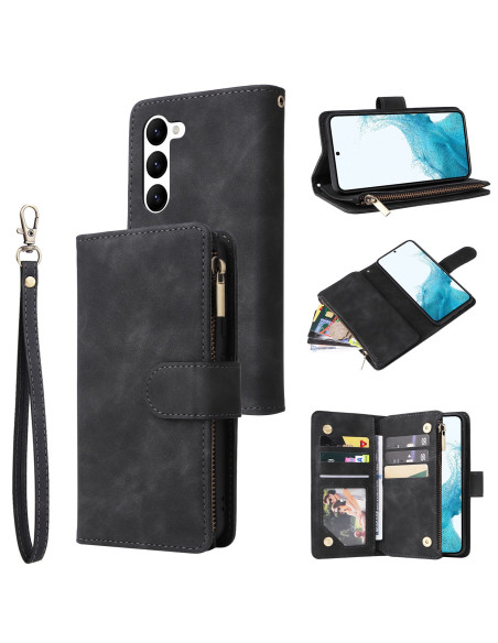 Samsung S23 Multifunktionellt Plånboksfodral Zipper 8-Fack