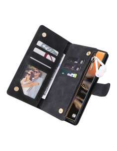 Samsung S22 Ultra Multifunktionellt Plånboksfodral Zipper 8-Fack