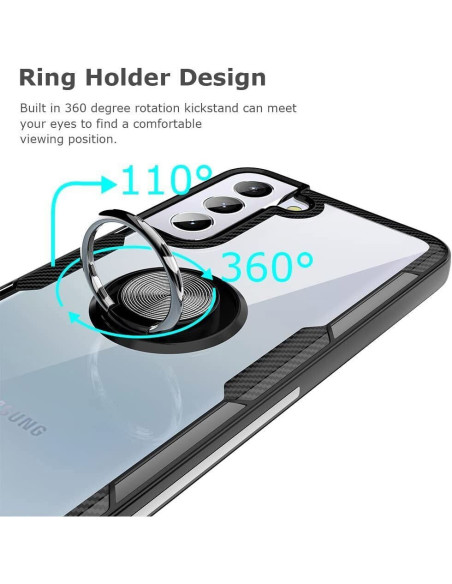 Samsung S21 FE Praktisk Stöttåligt Skal med Ringhållare V4