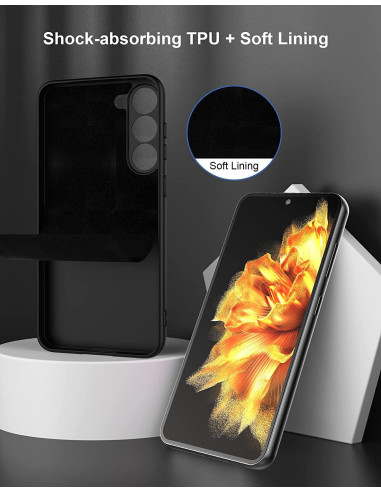 Samsung S23 Plus Gummibelagd Mattsvart Silikon Skal med Kameraskydd