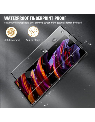 Samsung S23 Ultra skärmskydd med vattenavvisande yta och fingeravtrycksskydd