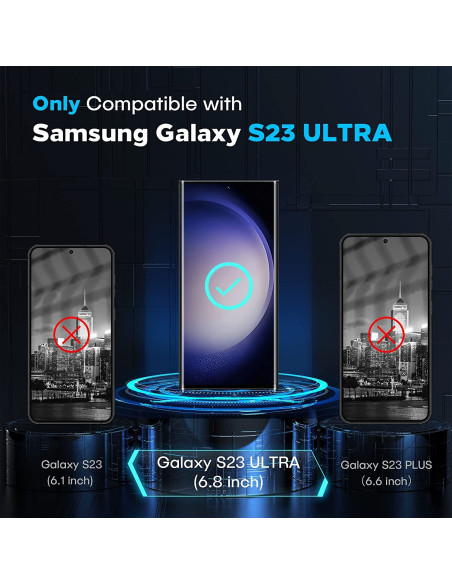 Samsung S23 Ultra skärmskydd med fokus på fullskärmsdesign och 3D-kurvor