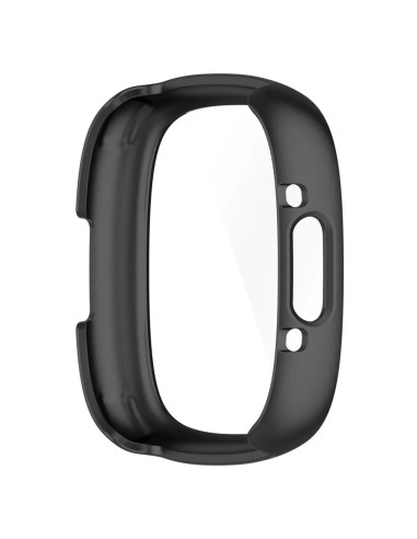 Heltäckande skal för Fitbit Sense och Versa 3, sett framifrån med transparent glas