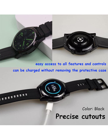 Huawei Watch 3 med heltäckande skal i härdat glas, visande baksidan och laddningsläge