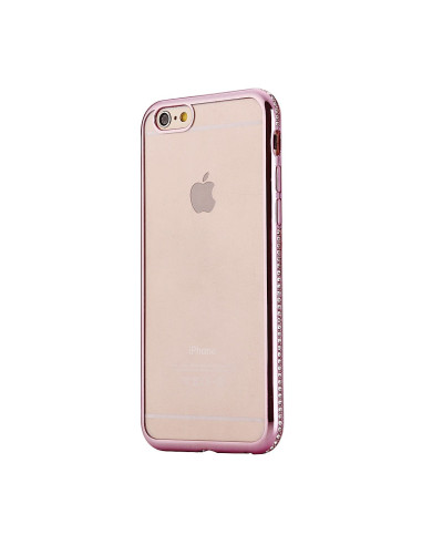 iPhone 8 skal i transparent TPU med strass, sedd bakifrån