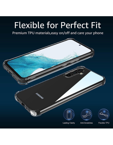 Samsung A54 5G skal i TPU-material, visat från sidan med telefon insatt