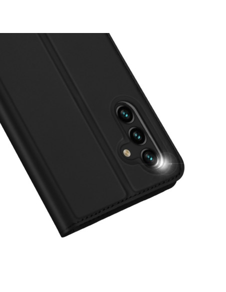 Baksidan av svart flipfodral för Samsung A14 5G/4G med kameraöppningar