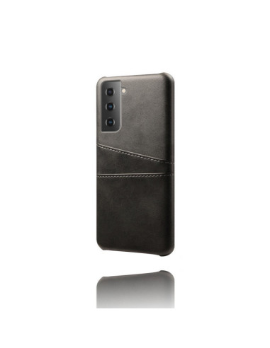 Svart mobilskal med korthållare, visad från sidan med en elegant design