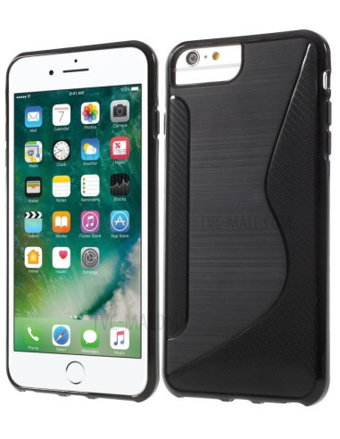 iPhone 8 Plus med S-line skal i transparent TPU, visad från sidan