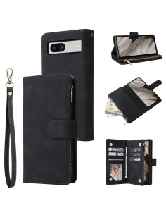 Google Pixel 7a Multifunktionellt Plånboksfodral Zipper 8-Fack