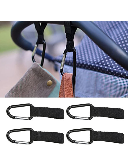 2-PACK Barnvagnskrokar Karbinhake - Svart