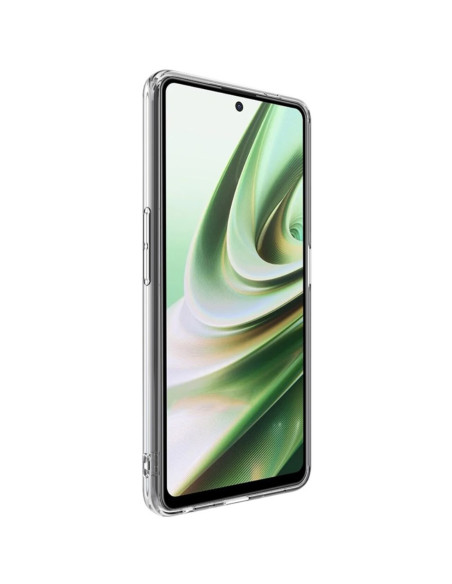 Genomskinligt TPU-skal för OnePlus Nord CE 3 Lite 5G, sett framifrån med telefonen insatt