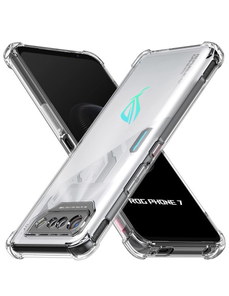 Transparent TPU-skal för Asus Rog Phone 7 med förstärkta hörn, sett från sidan