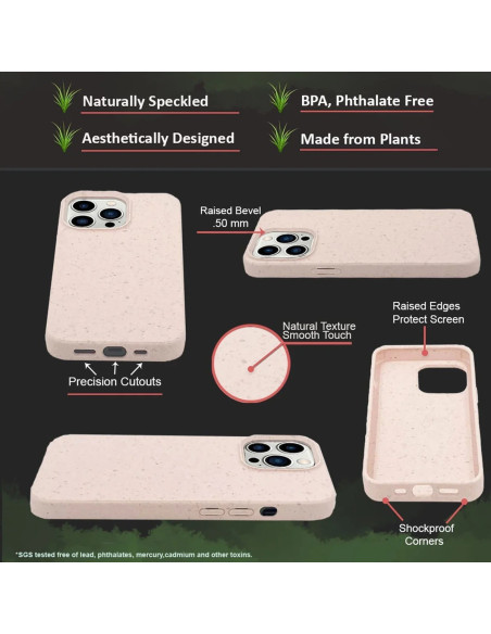 Svart mobilskal för iPhone 13 Mini med stöttålig design, visat från sidan med detaljerad vy av knappar och portar