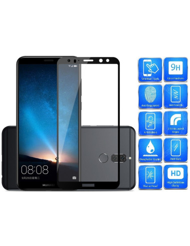 Framifrån vy av härdat glas för Huawei Mate 10 Pro med 2.5D kanter