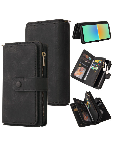 Xperia 10 IV Multifunktionellt Plånboksfodral Zip 13-Fack