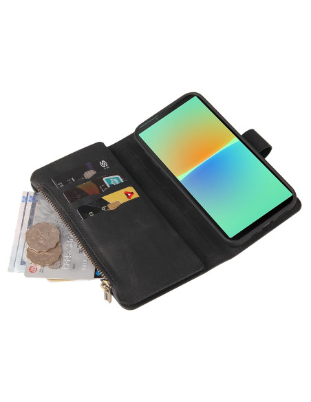 Xperia 10 IV Multifunktionellt Plånboksfodral Zip 13-Fack