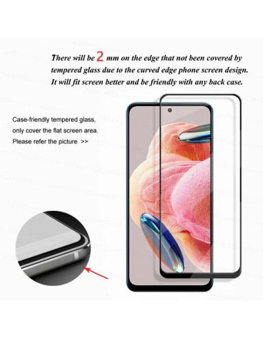 Xiaomi Redmi Note 12 4G Härdat Glas 0.26mm 2.5D 9H Fullframe
