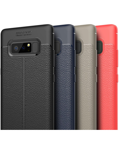 Samsung Note 8 Silikon Skal med Lädermönster inkl. Skärmskydd