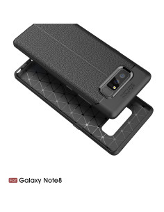 Samsung Note 8 Silikon Skal med Lädermönster inkl. Skärmskydd 2