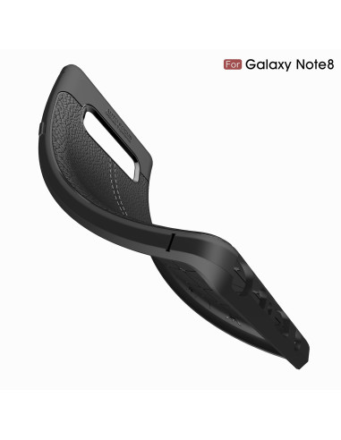 Samsung Note 8 Silikon Skal med Lädermönster inkl. Skärmskydd