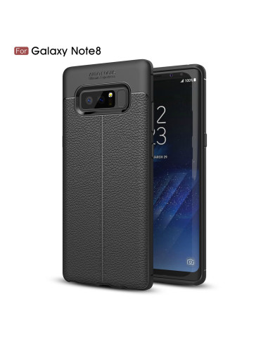Samsung Note 8 Silikon Skal med Lädermönster inkl. Skärmskydd