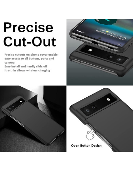 Detaljvy av mattsvart skal för Google Pixel 8 Pro med fokus på knapputskärningar och kamerautskärning