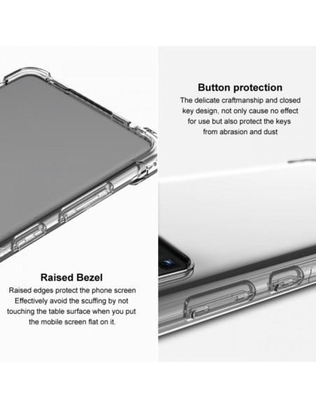 Detaljvy av det stöttåliga skalet för Google Pixel 8 Pro med skyddande kanter och knap skydd