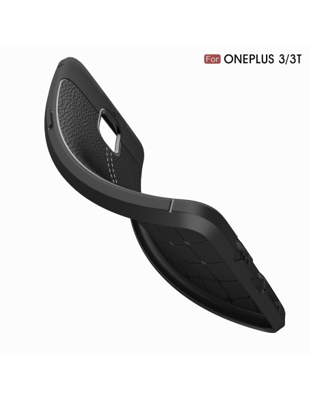 OnePlus 3 & 3T Silikon Skal med Lädermönster