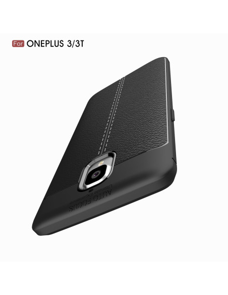 OnePlus 3 & 3T Silikon Skal med Lädermönster