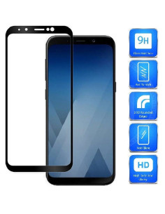 2-PACK Samsung A8 2018 Härdat Glas 0.26mm 2.5D 9H Fullframe