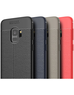 S9 Plus Stöttåligt &amp; Stötdämpande Skal LeatherBack