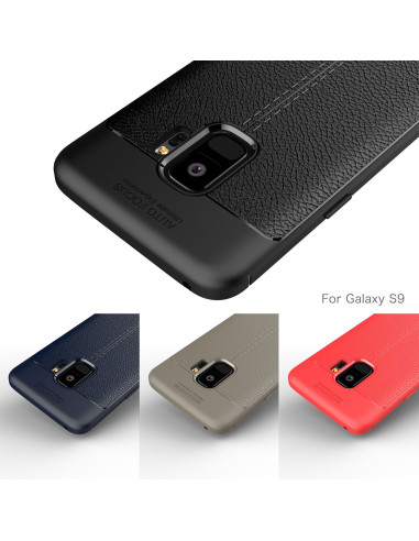 S9 Plus Stöttåligt &amp; Stötdämpande Skal LeatherBack