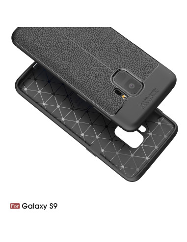 S9 Plus Stöttåligt &amp; Stötdämpande Skal LeatherBack
