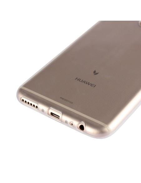 Genomskinligt TPU-skal för Huawei Mate 10 Lite, detaljvy av undersidan med portar och mönster
